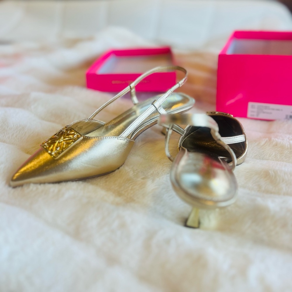 Lilly Pulitzer Gold Metallic Kitten Heels